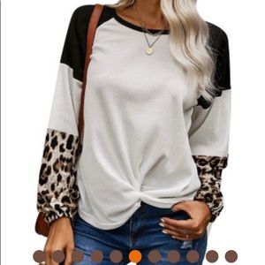 Leopard sleeve long sleeve top - new!